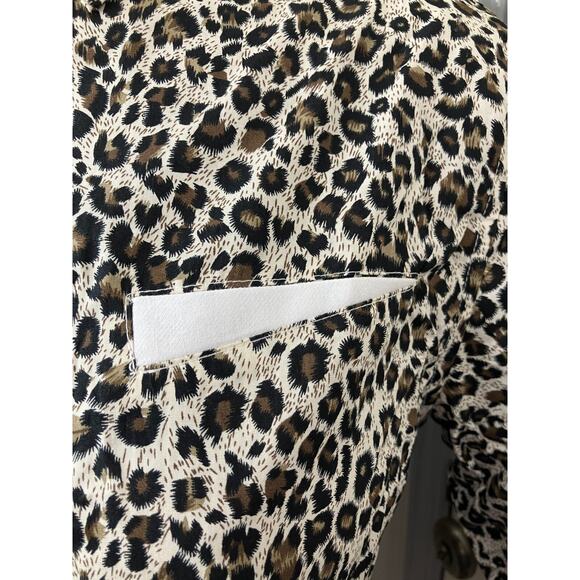 Lars Amadeus Button Up Shirt Women's Small Vintage Leopard Print Long Sleeve - Picture 4 of 8